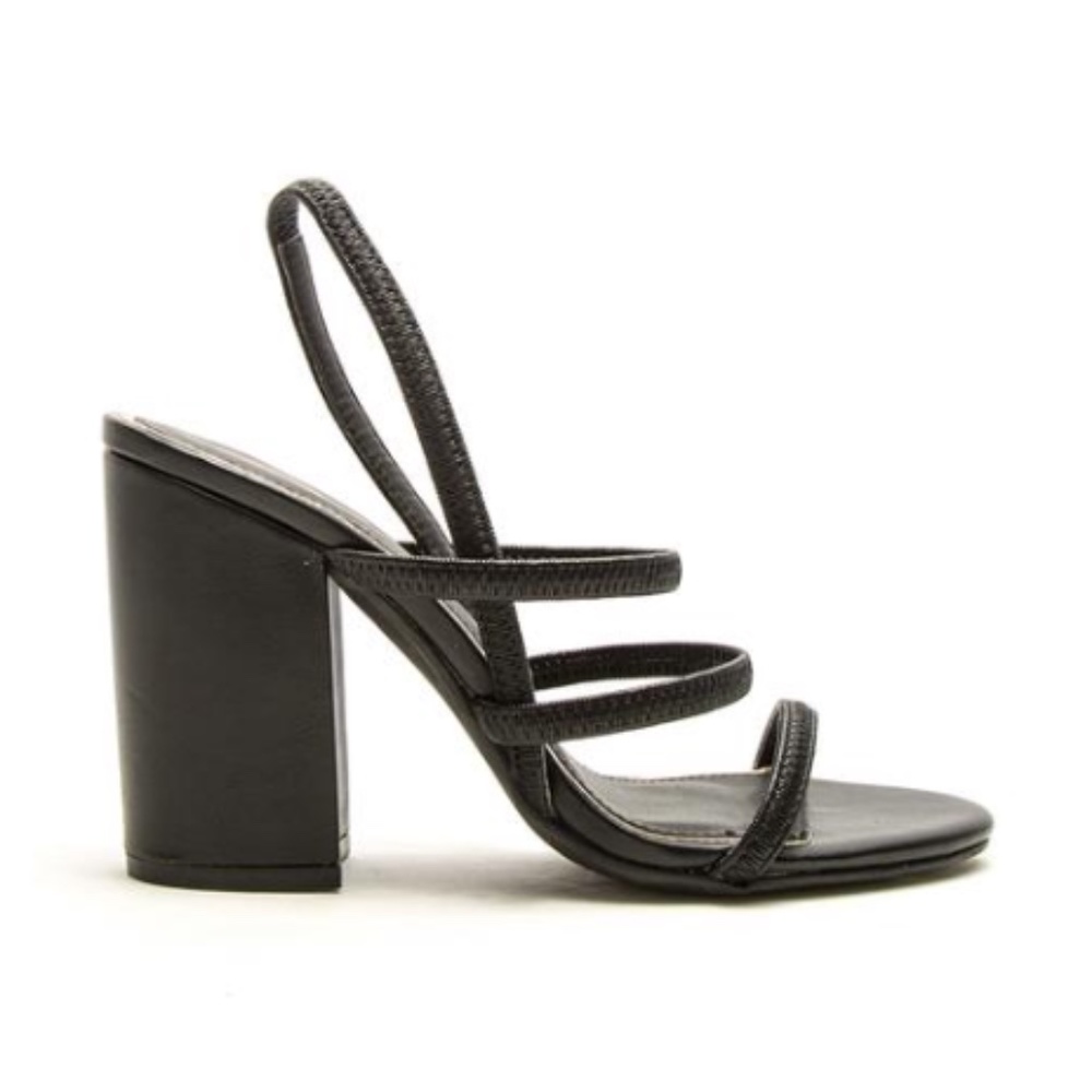 Strappy Block Heel Sandals in Black - Picture 2 of 9